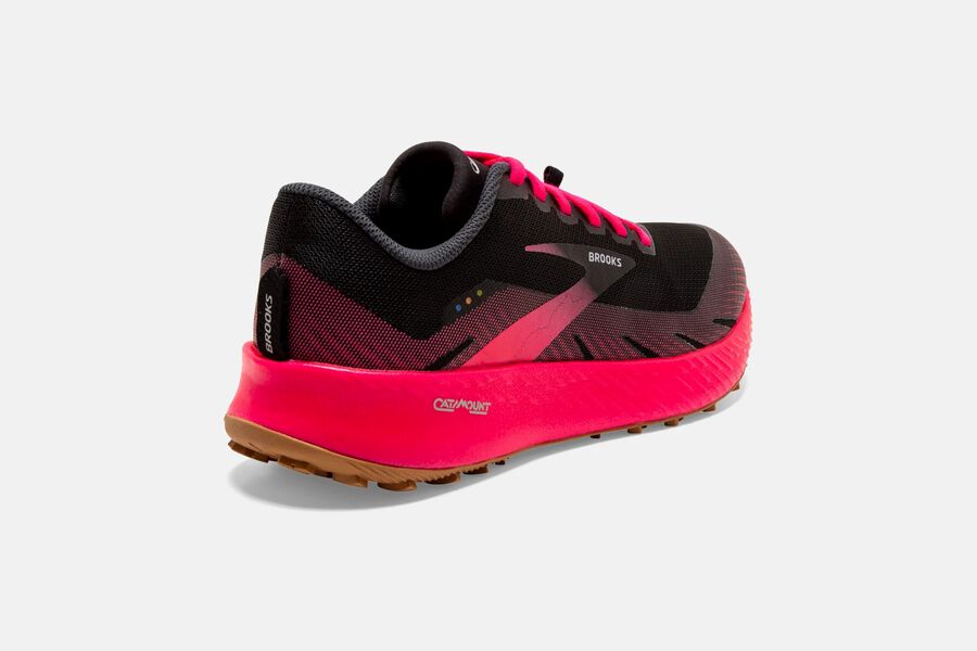 Brooks Catamount Trail Running Shoes - Womens - Black/Red - DY2741368